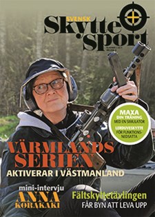 Kpistskytten Anita Abrahamsson på framsidan av magasinet Svensk Skyttesport nummer 2 2017.